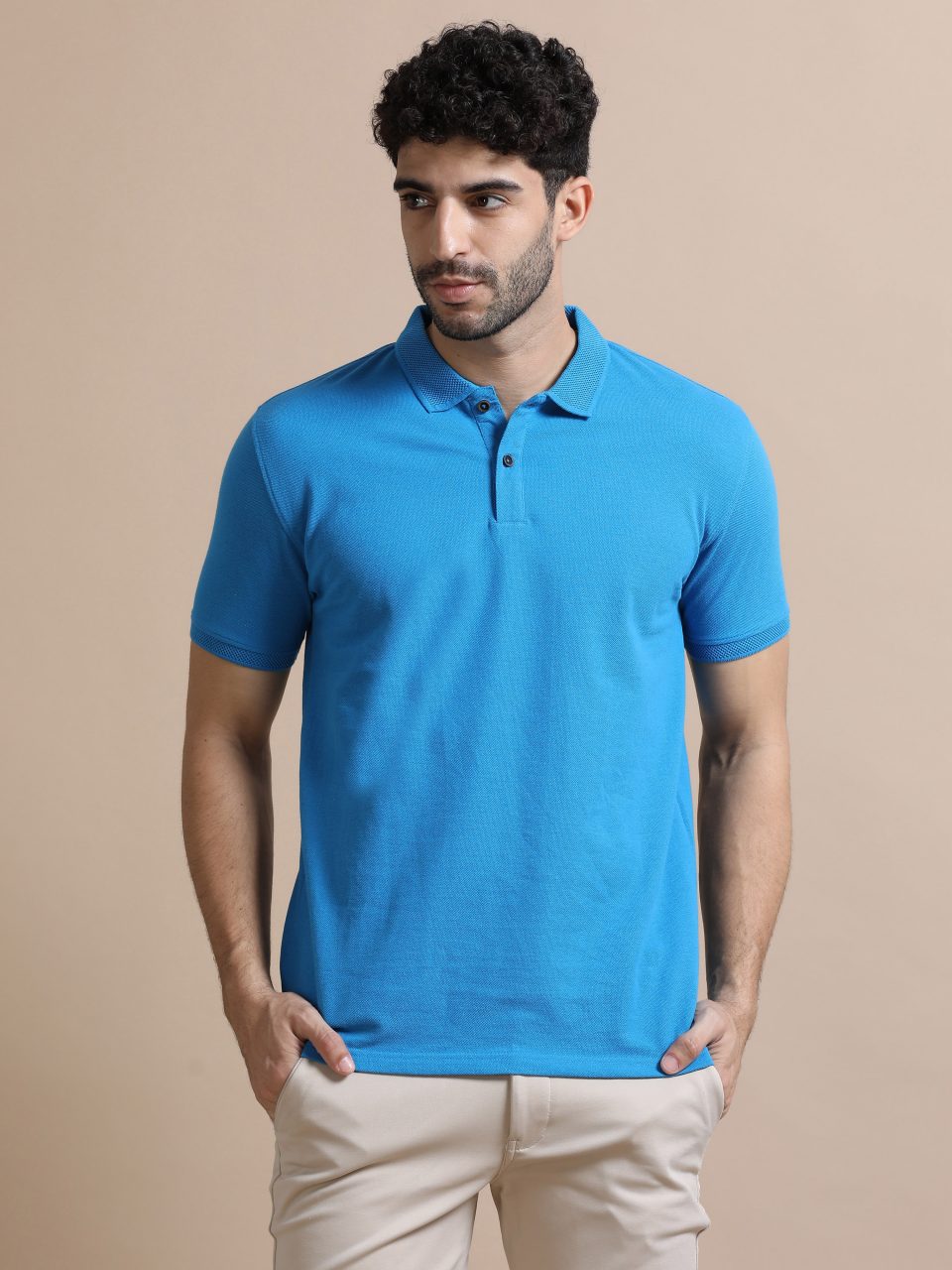 UBIQ Jacquard Polo Tshirt I Sustainable Cotton Poly I 240 GSM I Aqua