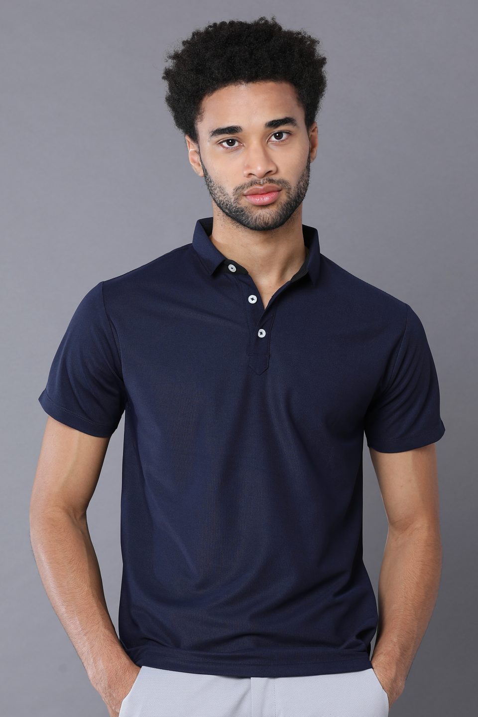 UBIQ Workleisure Polo Tshirt I Wrinkle Resistant I 200 GSM I Satin Navy