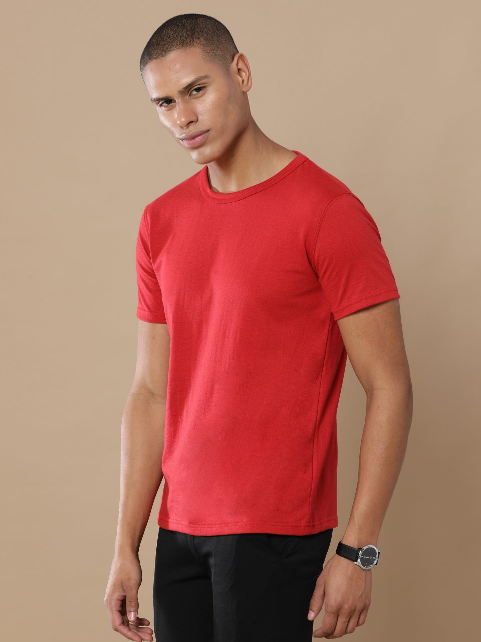UBIQ Eco-Friendly Round Neck TShirt I Premium Sustainable Cotton Poly I 180 GSM I Red