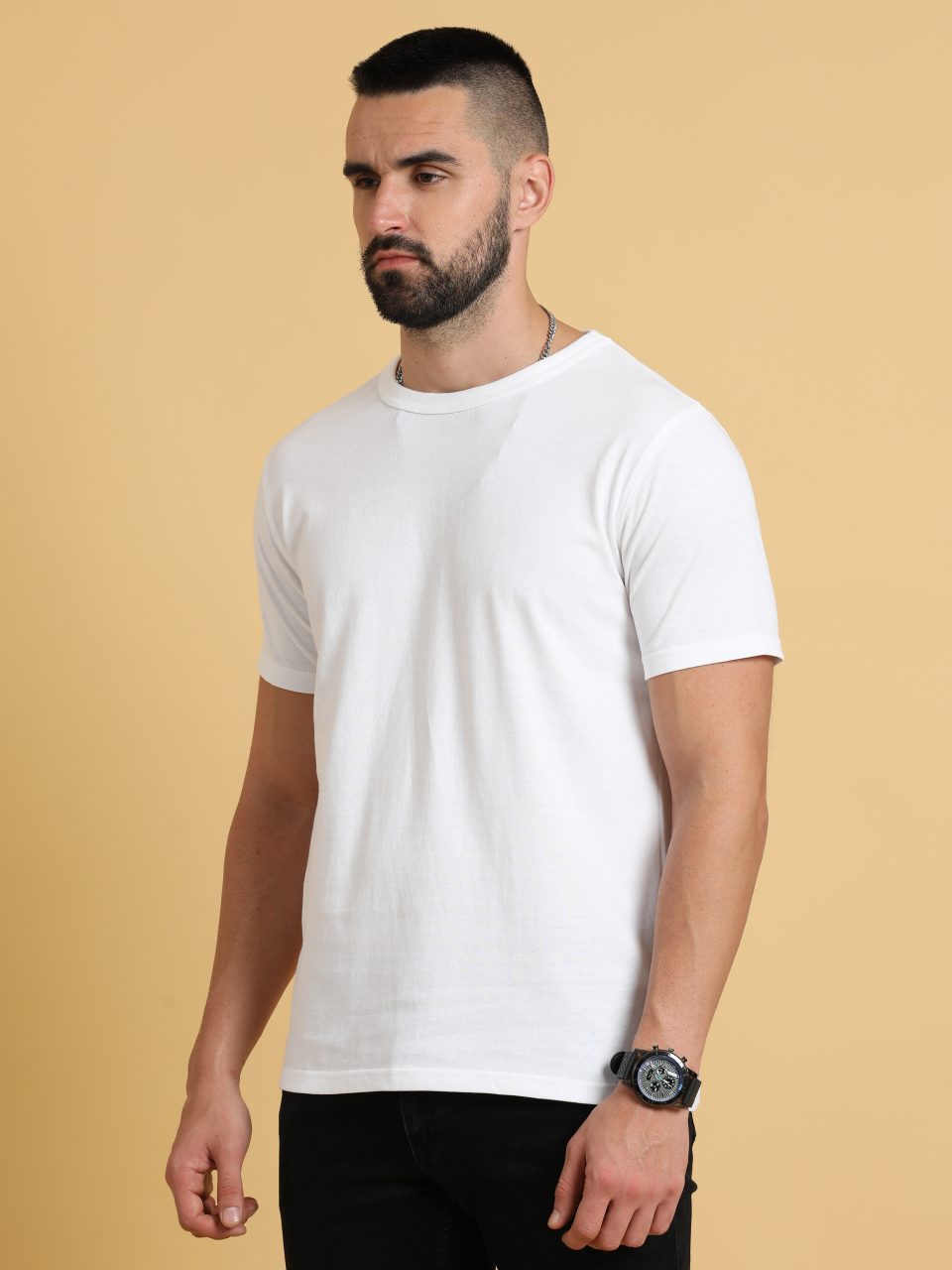 UBIQ Eco-Friendly Round Neck TShirt I Premium Sustainable Cotton Poly I 180 GSM I White
